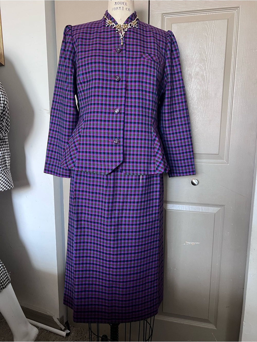 Purple Plaid Maxi Skirt - Classic Women's Long Plaid Skirt